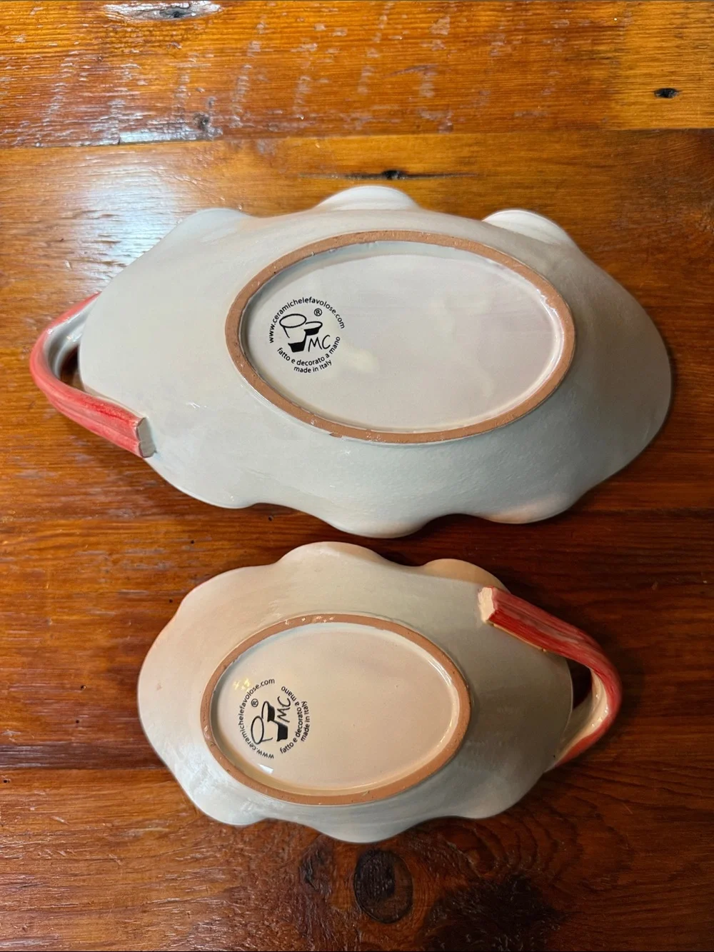 🎄 2 Holiday Tree & Gift Ceramic Serving Bowls with Handles Red Trim